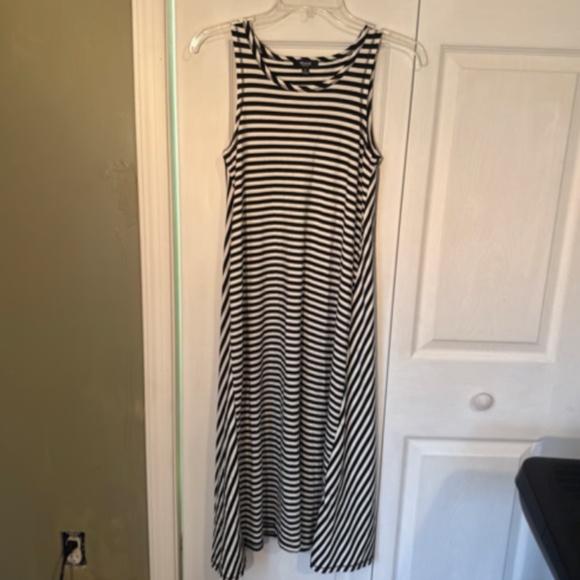 Black and White Stripe Tank Dress - Picture 1 of 2